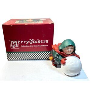 Merrymakers Sebastian The Snowball Maker Figurine Dept 56 With Box Monks